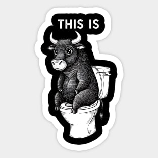 This Is BS T-Shirt – Funny Sarcastic Shirt, Bull on Toilet Graphic Tee, Dark Humor Gag Gift for Men, Women, Friends Sticker